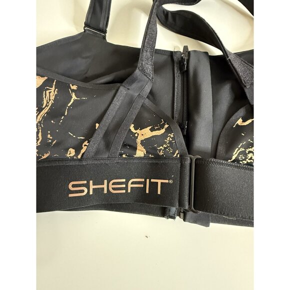 Shefit Flex Sports Bra Black Gold Marble Pattern Size 5 Luxe She Fit 5LUXE - Picture 3 of 8